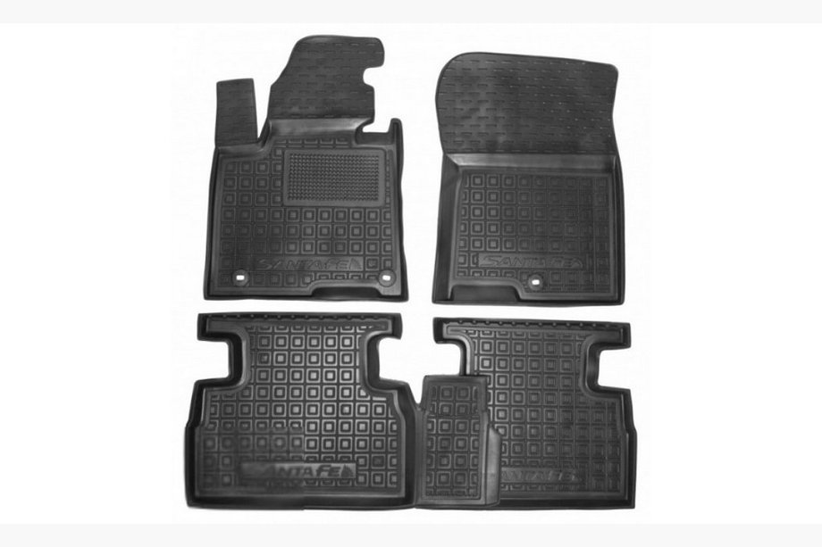 Hyundai Santa Fe 4 2018-2023 Gummimatten mit Rand 5-Sitzer (Autogumm) Image