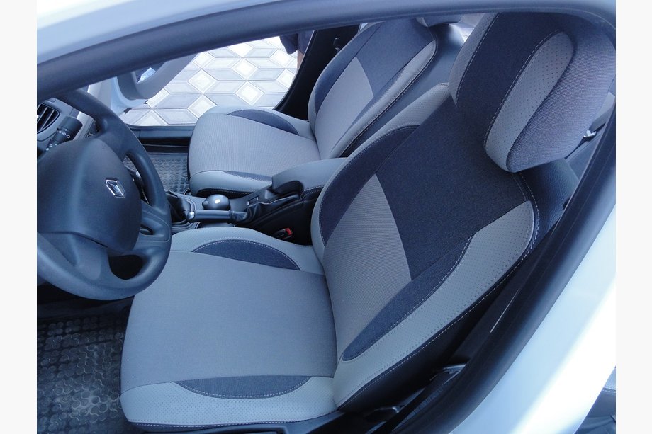 Renault Fluence 2009-2016 Autositzbezüge (2009-2012, Kunstleder↗Stoff, Premium) Durchgehende Rücksitzbank Image