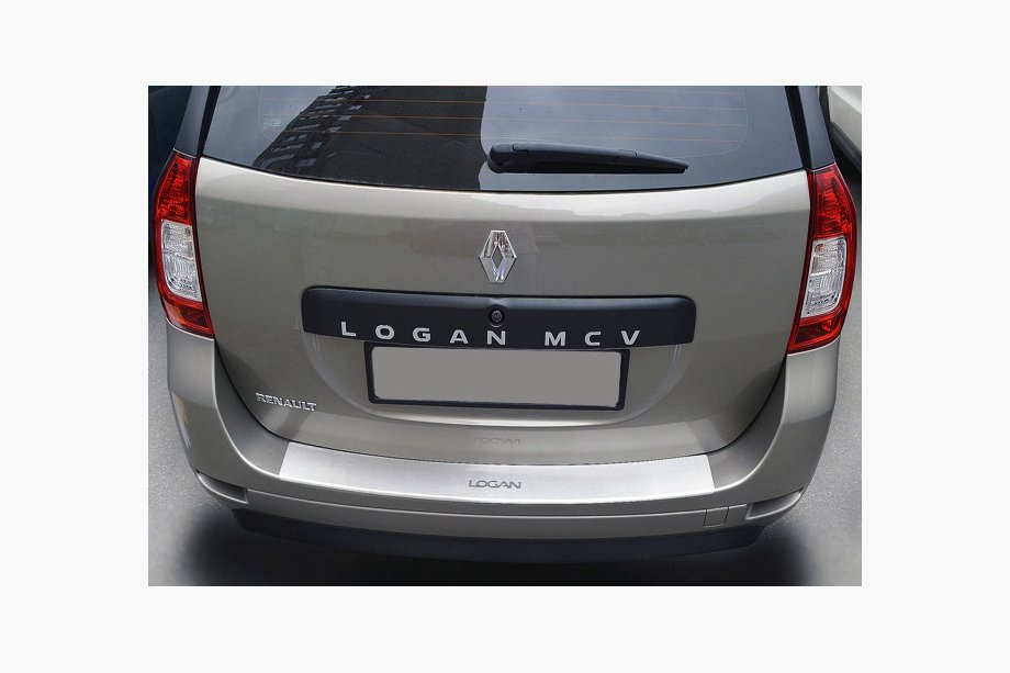 Renault Logan MCV 2013-2022 Heckstoßstangenschutz mit Kante NataNika (Edelstahl) Image