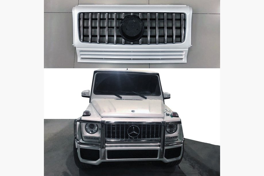 Mercedes G class W463 1990-2018 Frontgrill (GT, mit Chromleisten) Weiss mit Chromleisten Foto 3