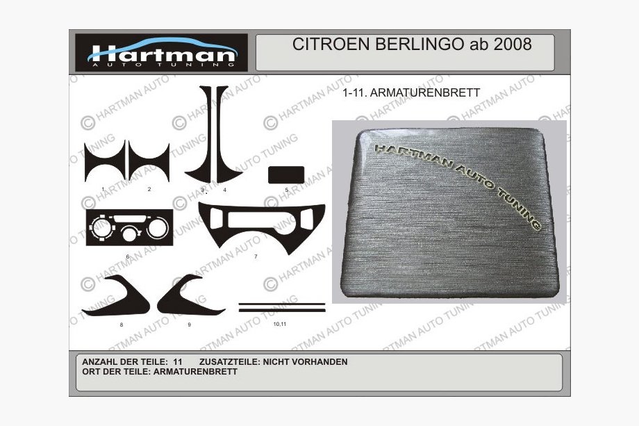 Peugeot Partner Tepee 2008-2018 Angebot !!! Innenraum Tuning in Aluminium Optik Image