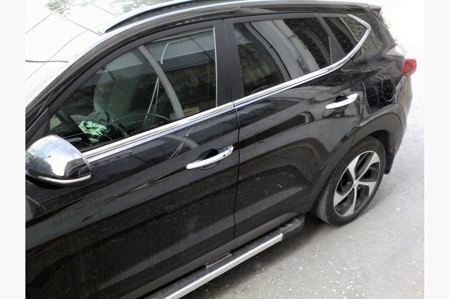 Hyundai Tucson TL 2016-2021 Fensterunterkante Zierleisten Edelstahl (6 Stk) Carmos - Türkischer Edelstahl Image