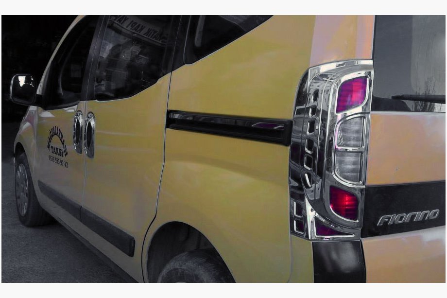 Citroen Nemo 2007-2017 Chrom Rückleuchten Abdeckung mit Biegung (2 Stk, Kunststoff) Image