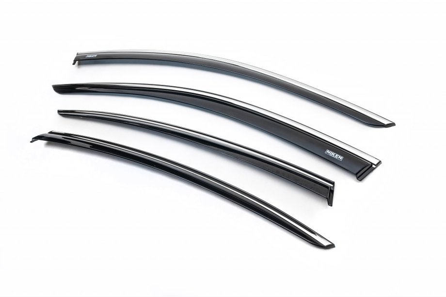 Volkswagen Passat B8 2015-2023 Windabweiser mit Chromleisten SD (4 Stk, Niken) Image