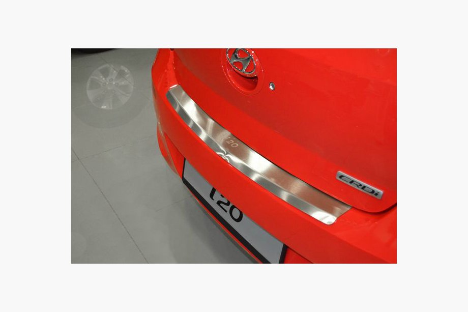 Hyundai I-20 2012-2014 Heckstoßstangenschutz mit Kante Natanika (Edelstahl) Image