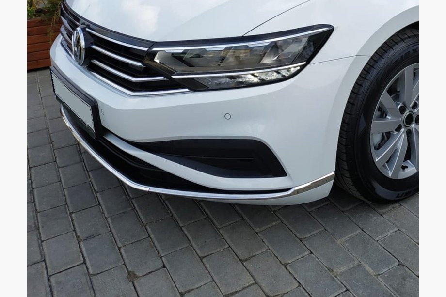 Volkswagen Passat B8 2015-2023 Edelstahl Abdeckung für vordere Stoßstange (2019+, 3 Stk) Image