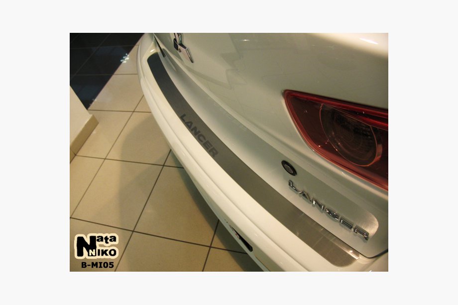 Mitsubishi Lancer X 2008- Heckstoßstangenschutz ohne Kante SD Nataniko (Edelstahl) Image