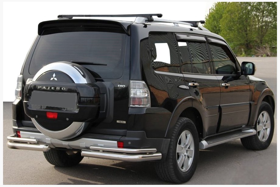 Mitsubishi Pajero Wagon III 1999-2006 Heckbügel AK003 Doppel (Edelstahl) Image