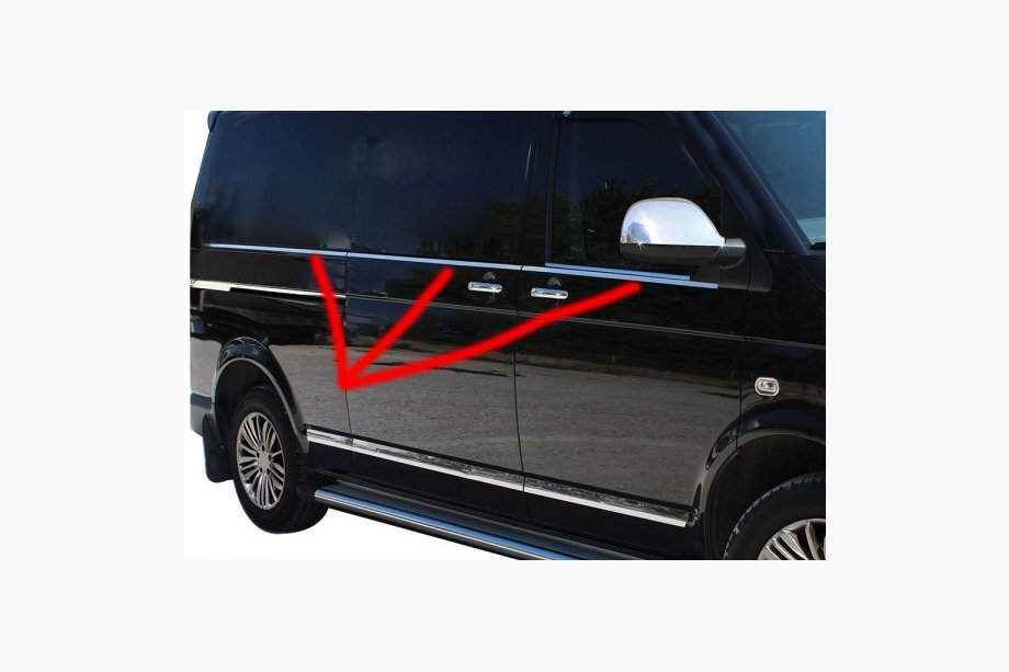 Volkswagen T5 Caravelle 2004-2010 Fensterunterkante Chromleisten (6-teilig, Edelstahl) Langer Radstand Foto 11