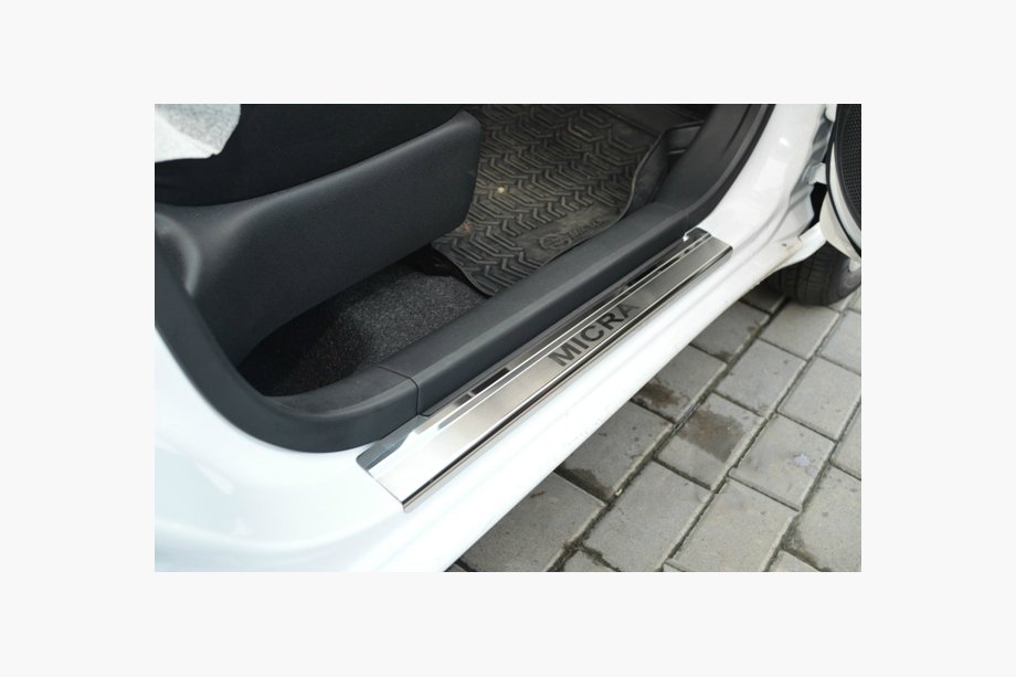 Nissan Micra K13 2011-2016 Einstiegsleisten Natanika Premium (4 Stk, Edelstahl) Image