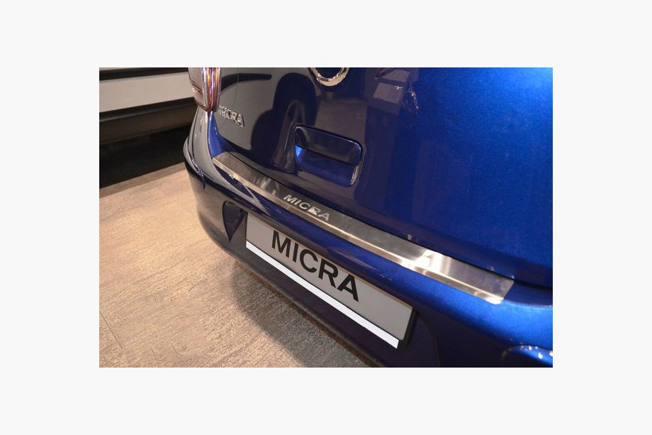 Nissan Micra K13 2011-2016 Heckstoßstangenschutz mit Kante Nataniko (Edelstahl) Foto 1