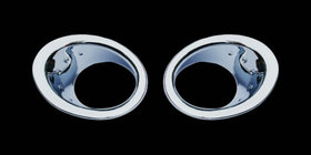 Nissan Qashqai 2007-2010 Chrom Blenden für Nebelscheinwerfer mit Vertiefung (2 Stk, Kunststoff) Foto 4