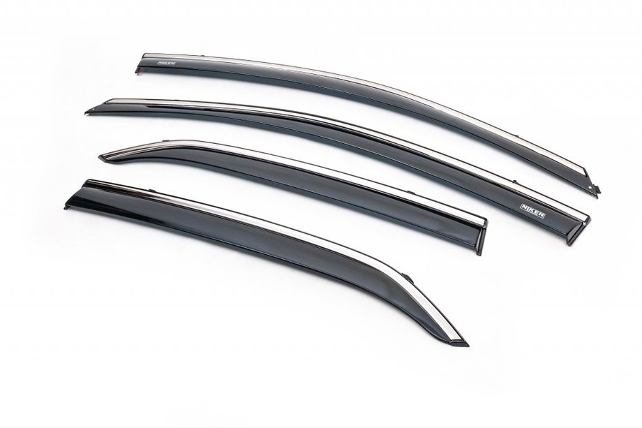 Toyota Corolla 2007-2013 Windabweiser mit Chromleiste (4 Stk, Niken) Image