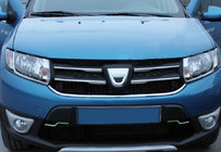 Dacia Sandero 2013-2020 Chrom Kühlergrill Blenden Variante 1 (4 Stk., Edelstahl) Foto 1