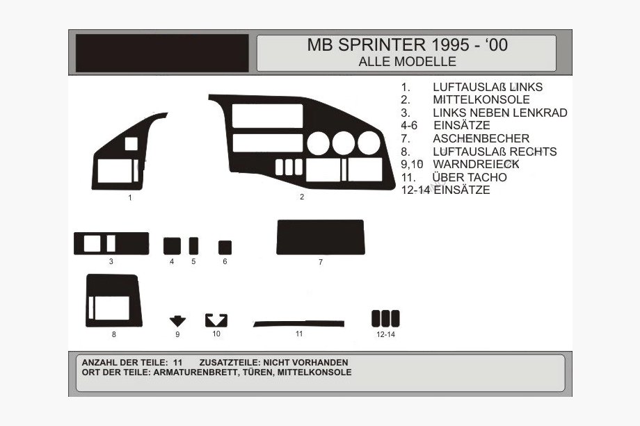 Volkswagen LT 1995-2006 Armaturenbrett Abdeckungen (Vip, Polen) Image