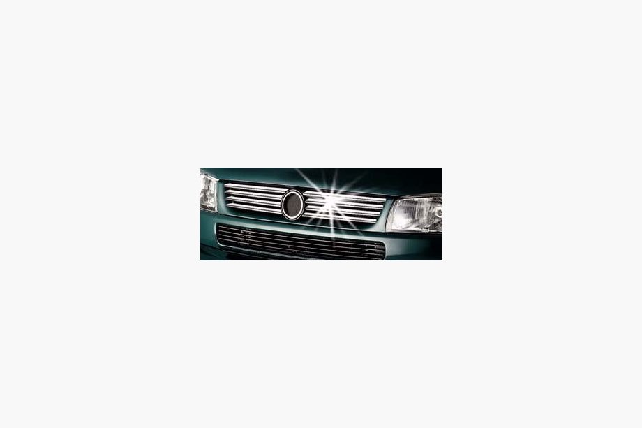 Volkswagen T4 Caravelle/Multivan 1990–2003 Chrom Kühlergrill Blenden Schräghaube (8 Stk., Edelstahl) OmsaLine - Italienischer Edelstahl Foto 6