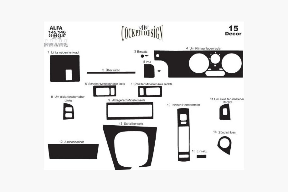 Alfa Romeo 145/146 1994-2001 Armaturenbrett Abdeckungen (145 und 146 Alfa) Foto 3