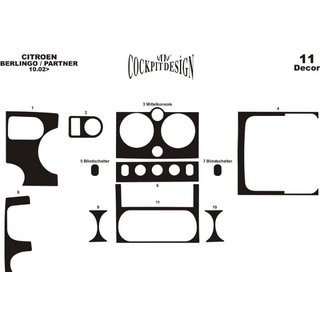 Armaturenbrett Abdeckungen (2002-2008) Citroen Berlingo 1996-2008 Foto 3