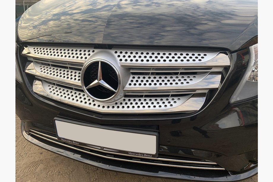 Mercedes Vito/V-class W447 2014- Grill Blenden 2014-2020 (5 Stk, BlackChrome) Image