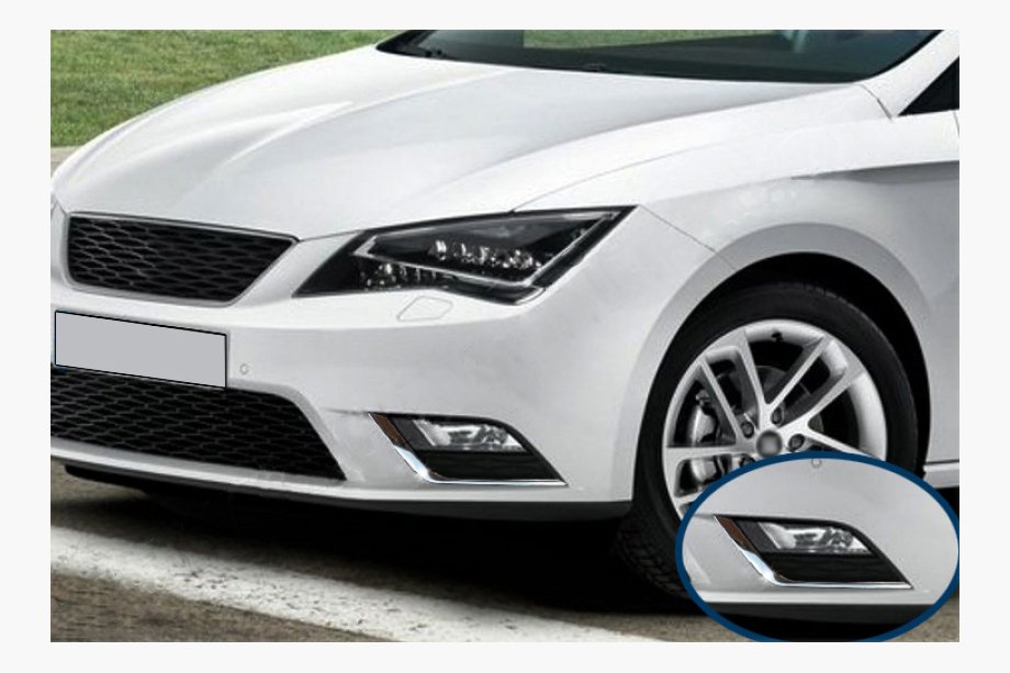 Seat Leon 2013-2020 Abdeckungen für Nebelscheinwerfer (2 Stk., Edelstahl) Image
