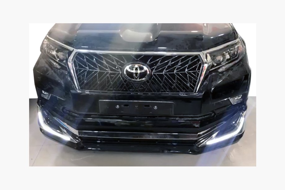 Toyota Land Cruiser Prado 150 2009-2023 Stoßstangenabdeckungen vorne und hinten Modelista V3-LED (2017-) Schwarz Foto 4