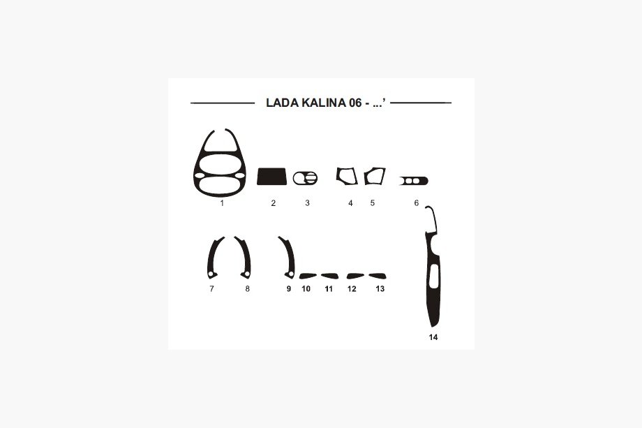 Lada Kalina 2004-2011 Armaturenbrett Abdeckungen (Hartman) Image