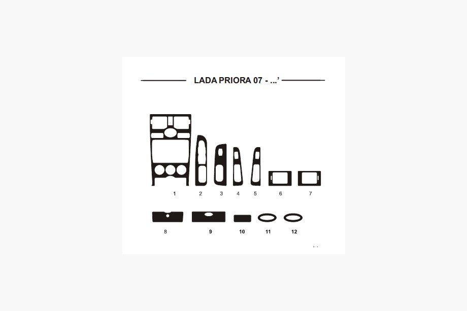 Lada Priora 2007-2018 Armaturenbrett Abdeckungen (Hartman) Aluminium Image