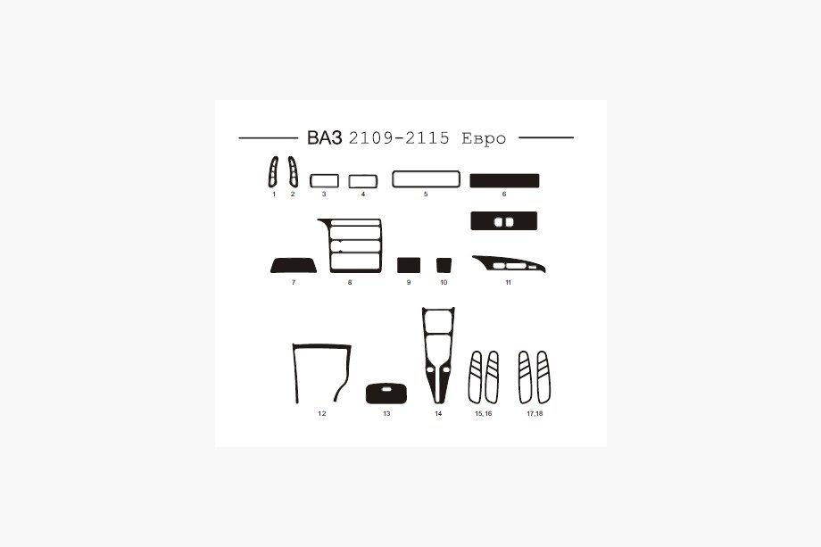 VAZ 2110-21115 1995-2015 Armaturenbrett Abdeckung (2109-2115) Image