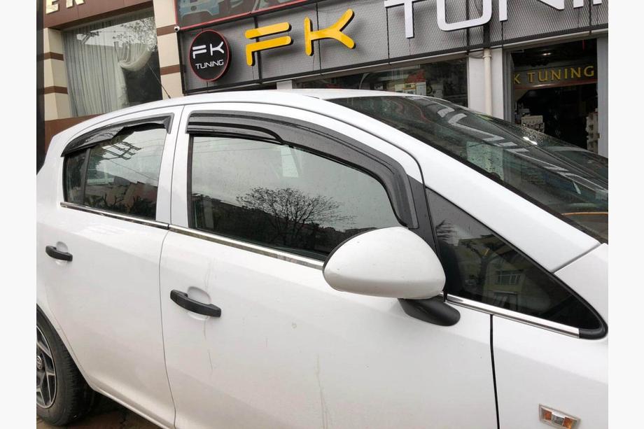 Opel Corsa D 2007-2014 Fensterzierleisten außen Edelstahl (4 Stk) Carmos - Türkischer Edelstahl Image