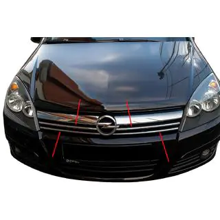 Chrom Kühlergrill Abdeckungen (4 Stk., Edelstahl) Opel Astra H 2004-2013 Foto 1