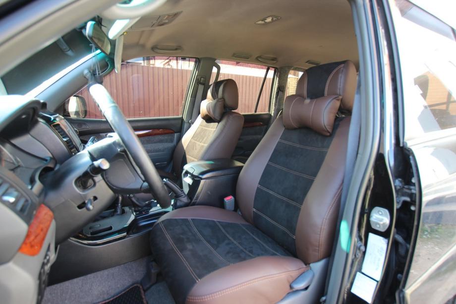 Toyota Land Cruiser Prado 120 2002-2009 Autositzbezüge Kunstleder+Stoff+Alcantara Antara A088 (kompletter Innenraum) Foto 2