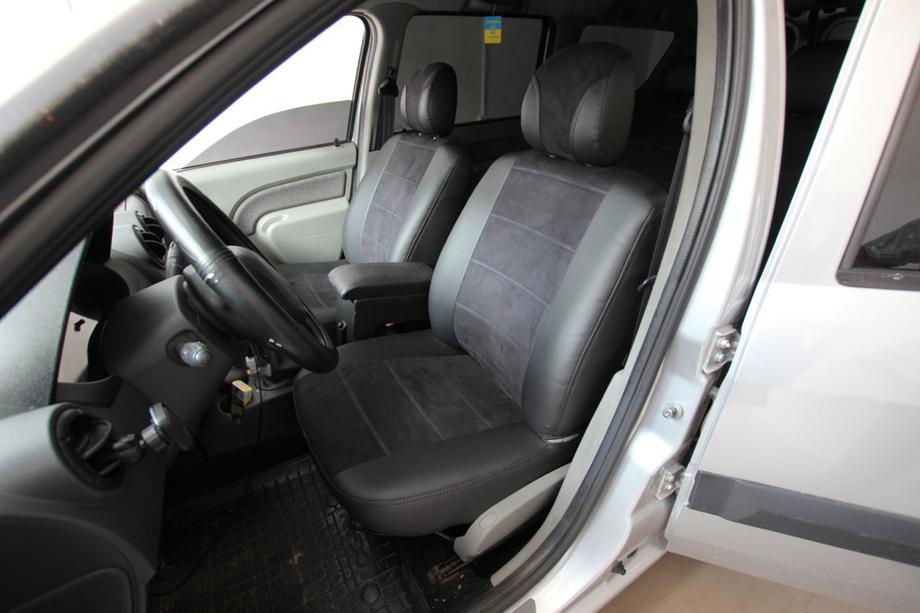 Dacia Logan I 2005-2008 Autositzbezüge Kunstleder+Stoff+Alcantara Antara A001 (kompletter Innenraum) Image