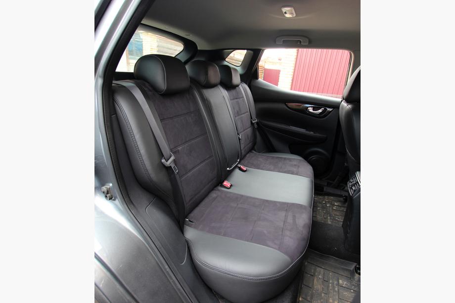 Nissan Qashqai 2014-2021 Autositzbezüge Kunstleder+Stoff+Alcantara Antara A001 (kompletter Innenraum) Foto 7