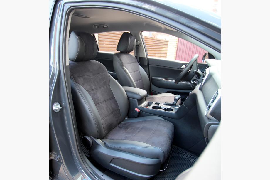 Kia Sportage 2015-2021 Autositzbezüge Kunstleder+Stoff+Alcantara Antara A001 (kompletter Innenraum) Foto 1