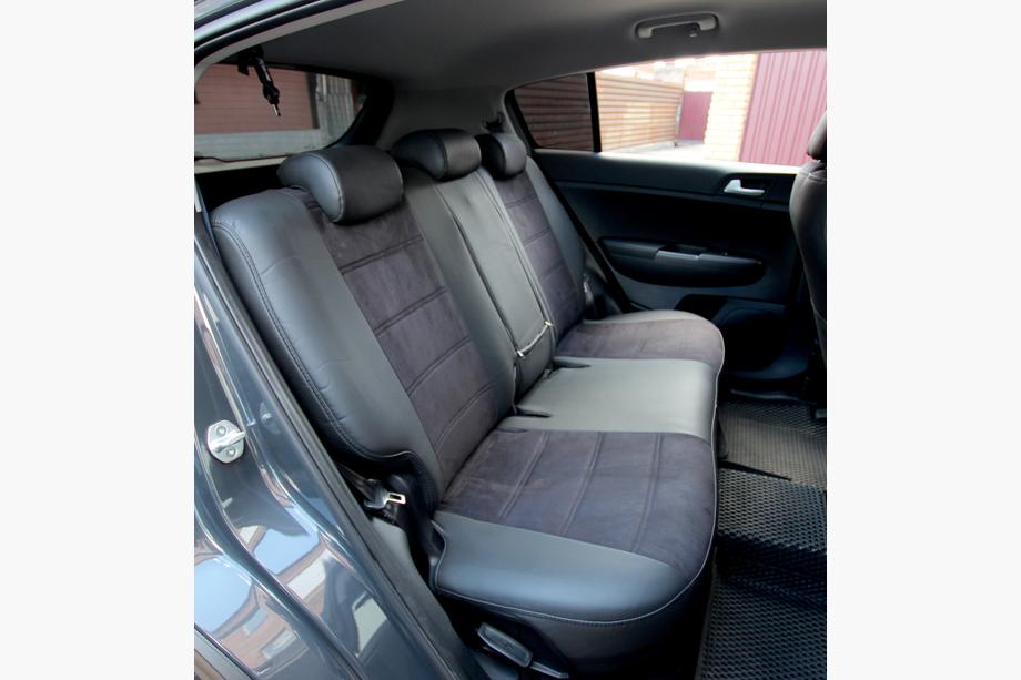 Kia Sportage 2015-2021 Autositzbezüge Kunstleder+Stoff+Alcantara Antara A001 (kompletter Innenraum) Foto 5
