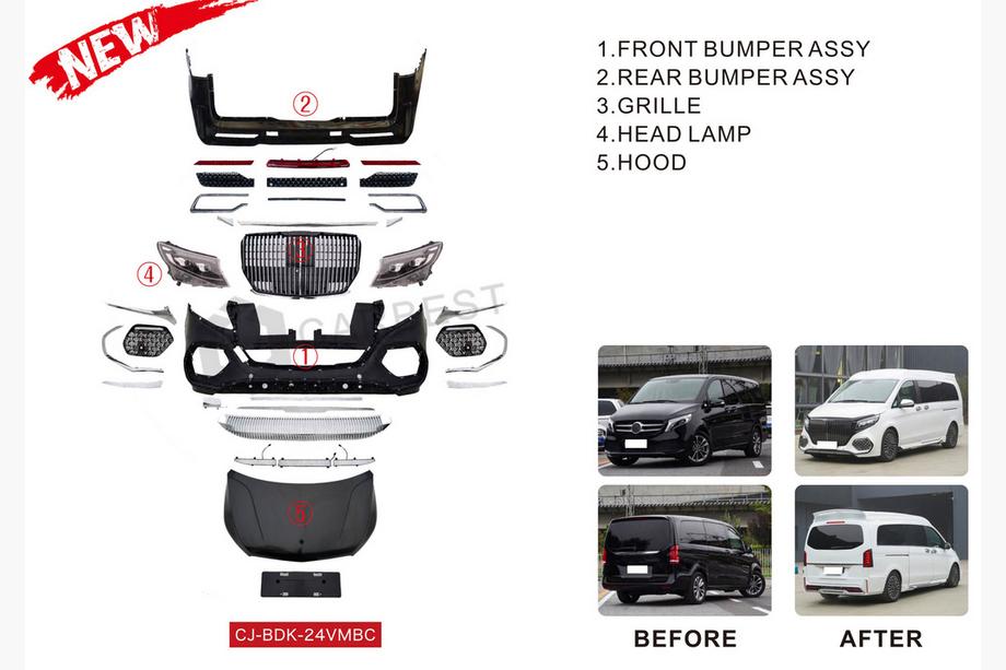 Mercedes Vito/V-class W447 2014- Bodykit Set (Maybach Type-2024, mit Motorhaube) Foto 2