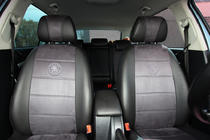Skoda Octavia II A5 2006-2010 Autositzbezüge Kunstleder+Stoff+Alcantara Antara A001 (kompletter Innenraum) Foto 6
