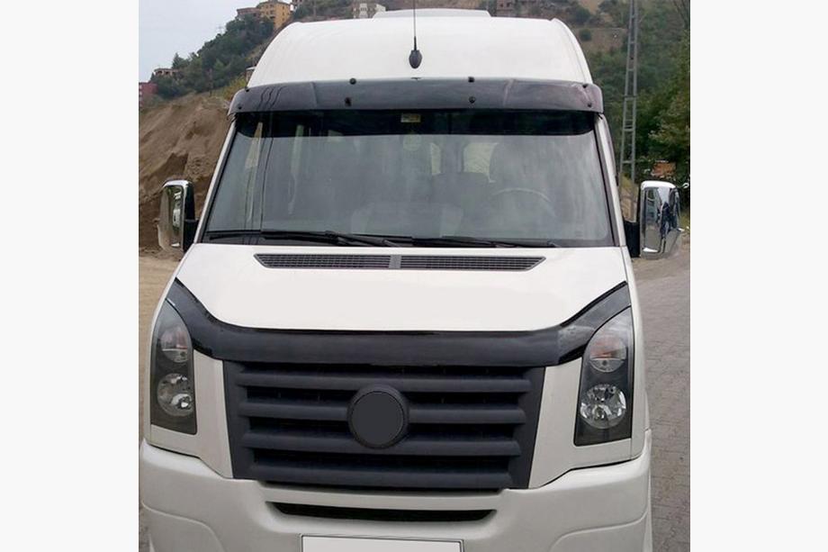 Mercedes Sprinter W906 2006–2018 Frontscheibenblende am Rahmen V2 (schwarz glanz, 5mm) Foto 7