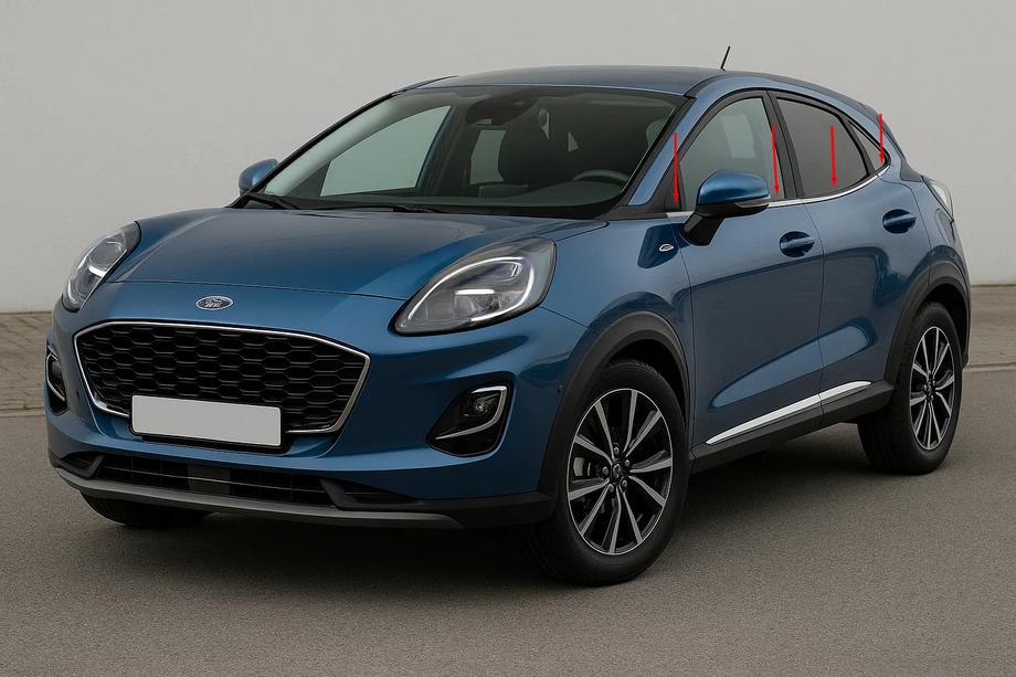 Ford Puma 2019- Fensterunterkante Zierleisten Edelstahl (8 Stk) Image