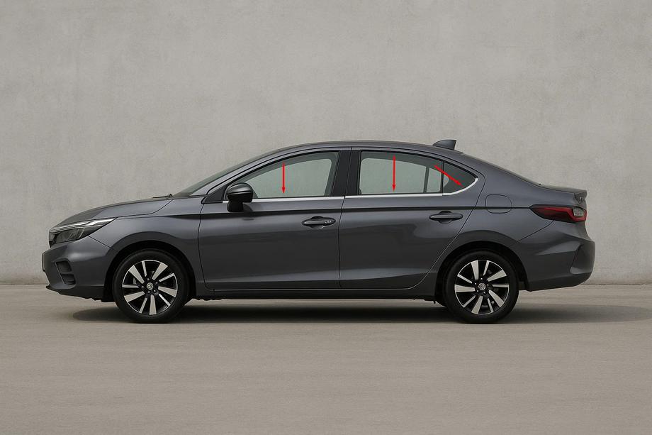 Honda City 2021- Fensterrahmen Chromleisten SD (6 Stk, Edelstahl) Image