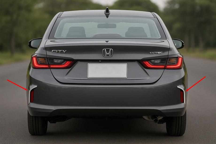 Honda City 2021- Reflektorblenden Heckstoßstange SD (2 Stk, Edelstahl) Image