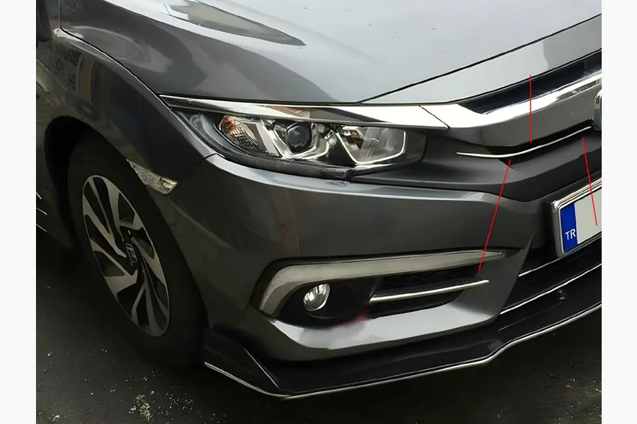 Honda Civic Sedan 2021- Chrom Kühlergrill Blenden (2 Stk, Edelstahl) Image