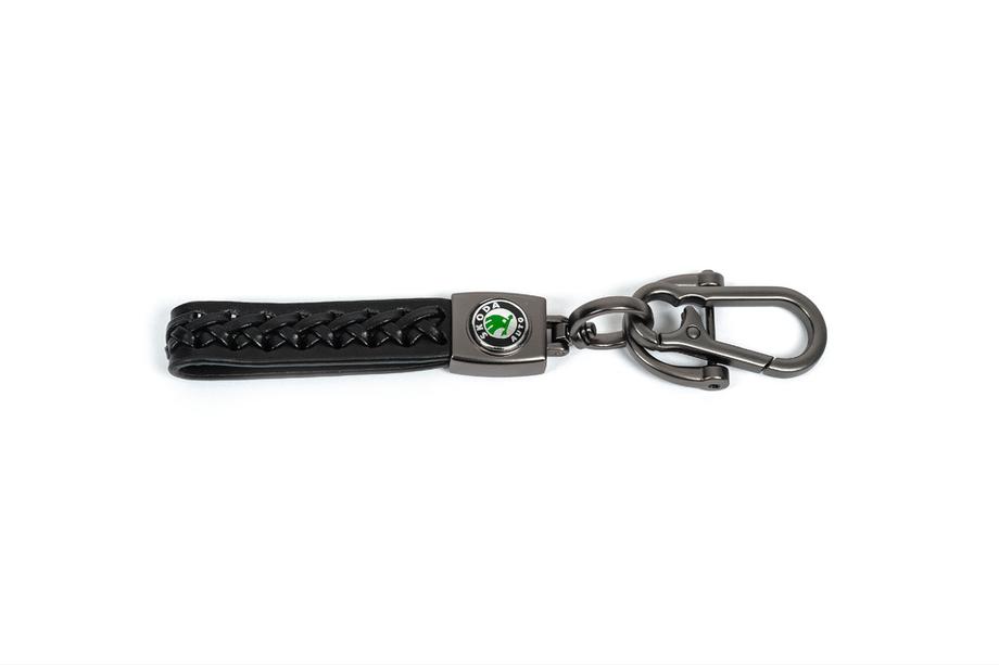 Skoda Leder Schlüsselanhänger V2 mit Skoda Logo Image