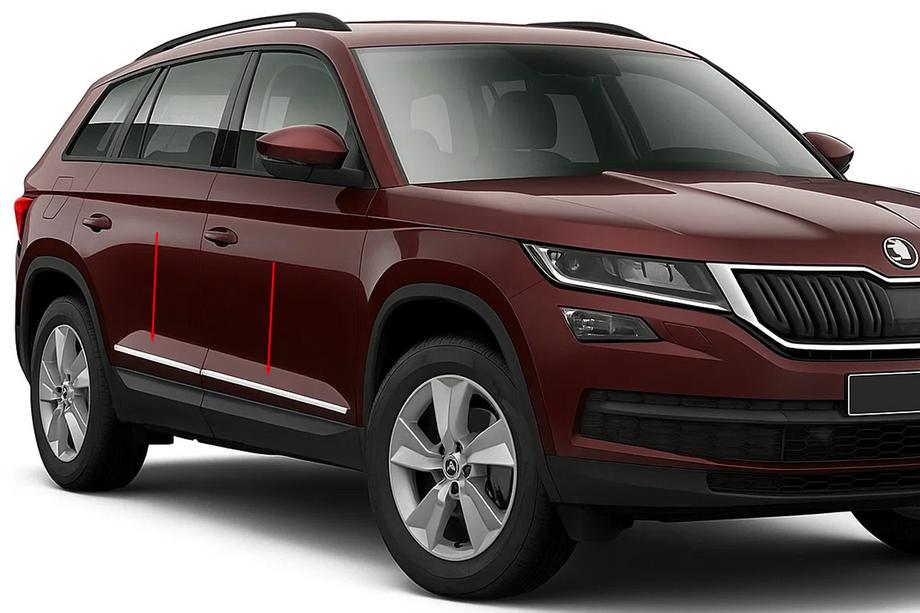 Skoda Kodiaq 2016-2023 Türleisten OmsaLine Edelstahl Image