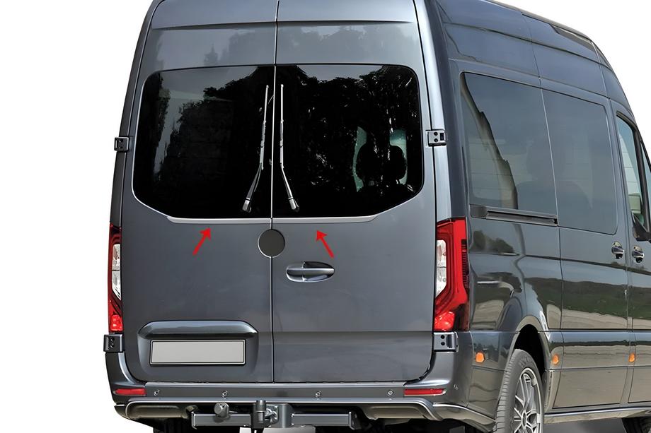 Mercedes Sprinter W907/W910 2018- Chromleiste Heckscheibe (2 Stk, Edelstahl) Image