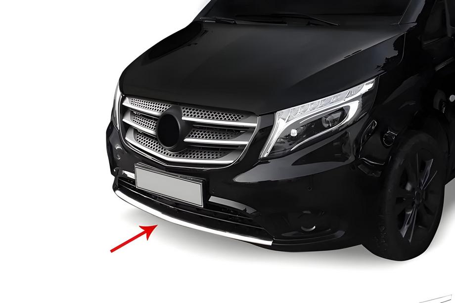 Mercedes Vito/V-class W447 2014- Chrom Stoßstangenabdeckung vorne (Edelstahl) Image