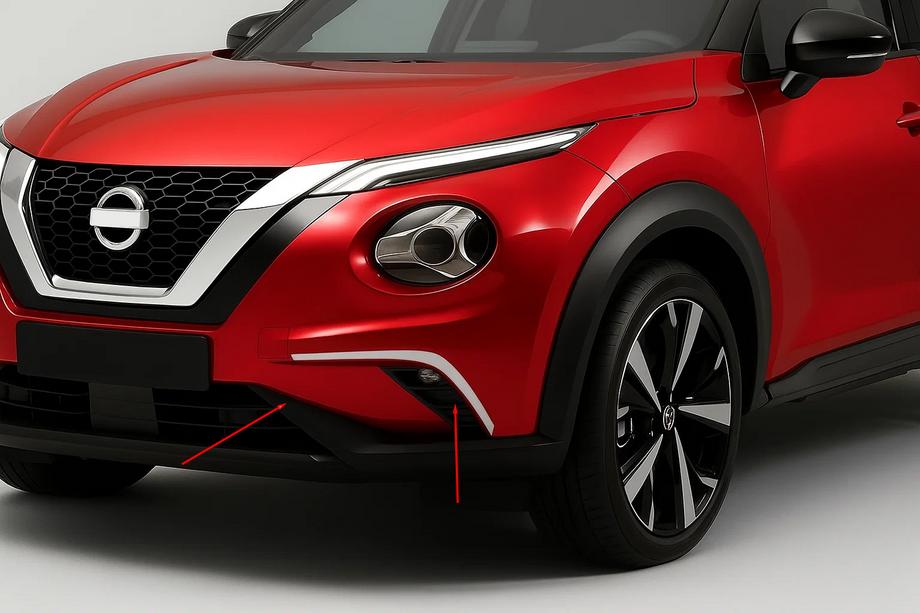 Nissan Juke 2020- Scheinwerfer Abdeckungen Chrom (2 Stk, Edelstahl) Image