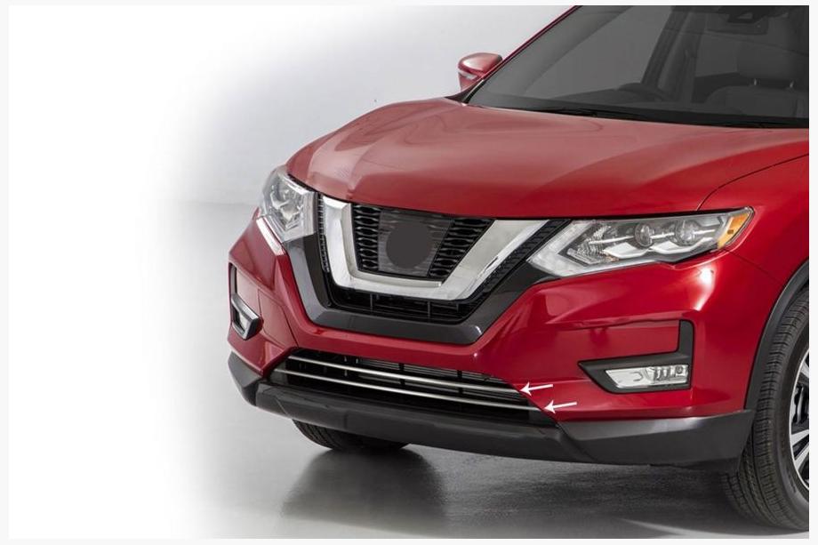 Nissan X-trail T32/Rogue 2014-2021 Zierleisten für Kühlergrill Stoßstange (2017-2021, 2 Stk, Edelstahl) Image