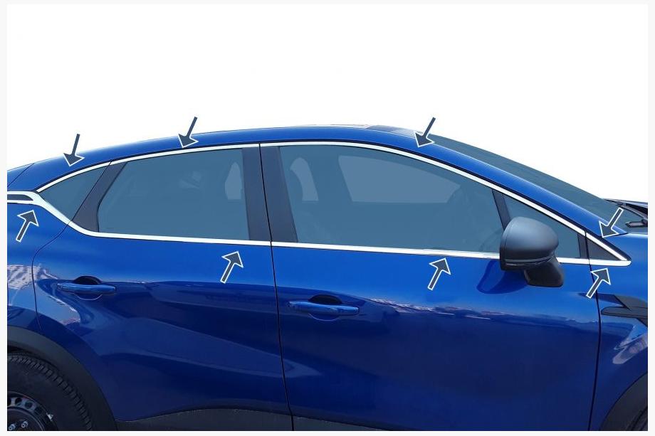 Renault Captur 2019- Komplett Fensterrahmen Abdeckung (16-tlg, Edelstahl) Image