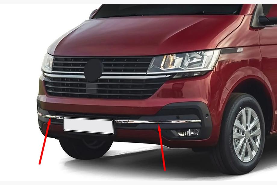 Volkswagen T6 2015-2024 Zierleiste für Stoßstangengitter 2019+ (4 Stk., Edelstahl) Image
